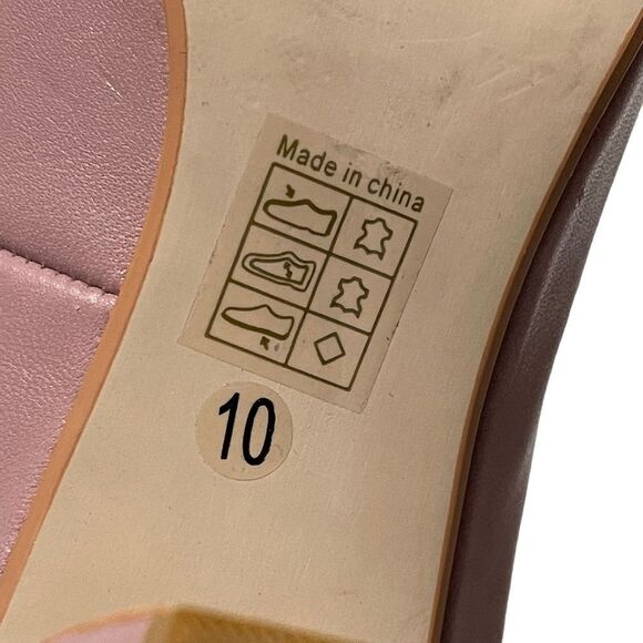 NWOB FARYLROBIN Pink Faux Leather Peeptoe Pinup Rockabilly Heels 10 - Picture 9 of 11